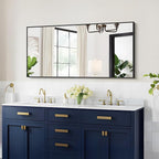 48x24In Black Bathroom Mirror for Wall, Rectangle Mirrors with Metal Frame, Bathroom Rectangular Mirror Modern Wall Mirror for Bedroom Living Room, Entryway Hangs Horizontal or Vertical