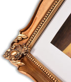 Vintage 11x14 Picture Frame with Embossed Flower, Ornate Gold Frame for 11x14 or 8x10 Photos with White Mat, Antique Baroque Frames with Hook for Wall Mounting Display(Bronze)