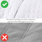 Southshore Fine Living, Inc. White Quilts Queen Size Set, Lightweight Summer Bedspread with 2 Quilted Pillow Shams, Cozy, Soft Circle-Stitch Design, Queen Size/Full Size, White