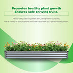 GARDMAX 8x4x1FT Galvanized Raised Garden Bed Kit, Metal Planter Boxes Outdoor with Easy Assembly, Large Garden Bed for Vegetables, Fruits, Flower, Herbs Rectangle Silver