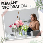 12 Pcs Glass Cylinder Vases for Centerpieces Clear Ribbed Tall Bud Vase for Flower Wedding Decoration Floating Candle and Indoor Home Decor, Housewarming Gift (6/8/10 Inch)