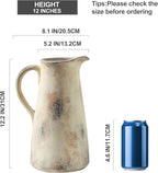 Ceramic Vintage Vase with Handle,12.2 inch Large Tall Handcrafted Pitcher Vase for Modern Farmhouse Decor, Ideal for Home Decor, Living Room, Table, Shelf