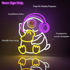 Neon Sign - Duck LED Neon Signs for Wall Decor, Cute Animal Light Up Sign for Bedroom, Party, Bar, Game Room & Kids Room Decor