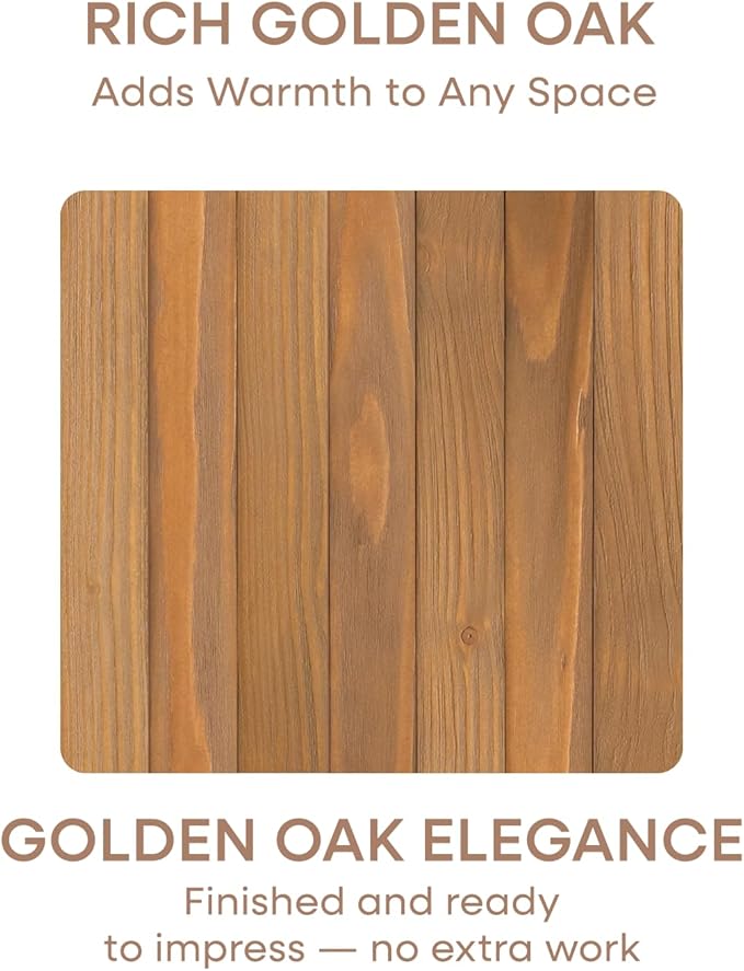 Homeforia 16 inch Golden Oak Floating Shelf, High End Solid Real Wood 16inch Small Floating Shelves for Wall Mounted, Oak Wooden 16in Floating Shelves, Heavy Duty Bracket, 16 X 6.5 X 1.75 in, Set of 3