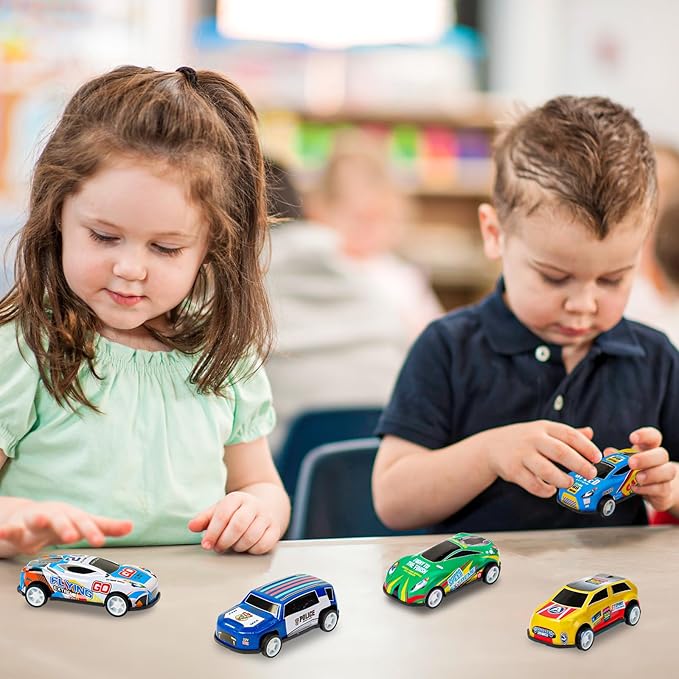 AZEN 120 Pcs Pull Back Cars Party Favors for Kids 4-8 8-12, Mini Vehicles Toy Bulk, Party Favor Race Cars Toys, Goodie Bag Stuffers for Birthday Party