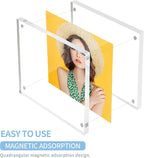 Acrylic Picture Frames 3x3, 3 x 3 inch picture frame for 3x3 or 2x2 Pictures, Clear Double Sided Thick Photo Frames Desktop Pictures Display Small Tips Holder