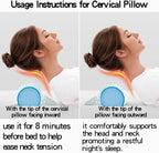 Cervical Neck Pillow: Designed to help alleviate neck discomfort. This neck pillow for sleeping can be used as a cervical traction device, for neck support and shoulder relaxation.. (Blue White)