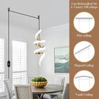 Plug in Pendant Light 3000~6000K Hanging Lights with Plug in Cord, Touch Switch Modern Pendant Light, Gold Hanging Lamps for Living Room, Kitchen, Dining Room, Bedroom,1 Pack