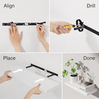 BAYKA Floating Shelves Set of 2, 22.5" Rustic Wood Wall Mounted Shelves for Bathroom, Bedroom, Living Room, Kitchen & Office, Hanging Display Shelf with 22 lbs Capacity (White)