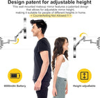 9" Wall Mounted Lighted Makeup Mirror,4000mAh Rechargeable Double Sided 1X/10X Magnifying Mirror with Light,3 Color Lights,Touch Dimmable,Extended Arm 360 Rotation Wall Mounted Makeup Mirror