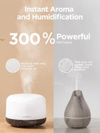 InnoGear 500ml Essential Oil Diffuser with Remote Control, Premium Ultrasonic Aromatherapy Diffusers Scent Humidifier Vaporizer Auto-Off Timer for Large Room Home, Brown