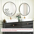 Fabuday Black Circle Mirror for Wall 22 inch - Round Mirror for Bathroom, Entryway, Living Room, Hallway, Bedroom Decor, Small Matte Frame Mirrors