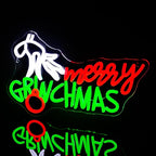 WLHOPE Merry Christmas Neon Sign, Green Red Christmas Neon Signs for Wall Decor, Merry Christmas Led Signs for Christmas Party Backdrop Bedroom Window Bar Club Shop, Christmas Gift Decoration