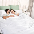 PHF Ultra Soft Waffle Weave Blanket King Size 104"x 90"- Washed Lightweight Breathable Cozy Woven Blanket for Bed - Aesthetic Decor for Couch Bedding Sofa Home Car - White