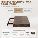 Rustic 30" Floating Shelves, Real Elm Wood Floating Shelf for Wall, Heavy-Duty Wall Shelves for Books, Wooden Floating Shelves with Invisible Bracket for Bathroom, Kitchen, Walnut Color, Set of 2