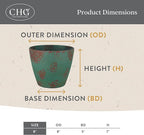 Classic Home and Garden Vogue Planter Pots w/Pottery Quality Finish - Modern Indoor & Outdoor Flower Pots - UV-Resistant Porch Planters - Decorative Pot for Flowers & Herbs (8” Weathered Copper)