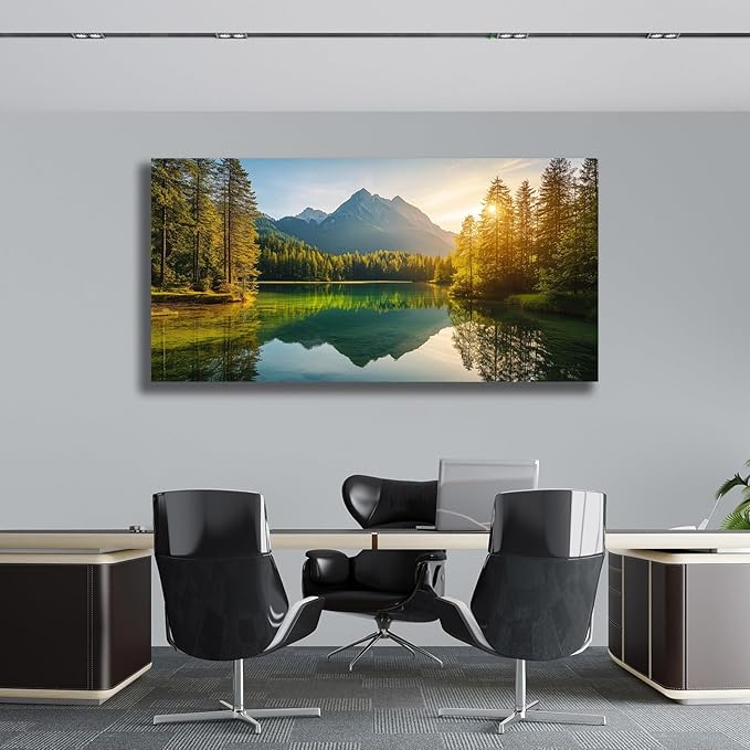 Yuaxker Tree of Life Wall Art Green and Yellow Wall Decor Modern Landscape Posters Artwork for Living Room Bedroom Dining Room Office Home Decor 24x48inch