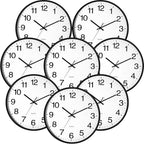 Inbagi 8 Pcs Wall Clock Large Silent Battery Operated Wall Clocks Modern Non Ticking Wall Clocks Bulk Decorative for Kitchen Office Living Room Home Bathroom Bedroom Classroom(White,14 Inch)