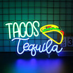 Tacos Neon Sign, Neon Signs for Wall Decor Neon LED Signs Room Neon Light Up Signs Home Decor for Business Restaurant Bedroom Club Party Bar Shop USB Operated