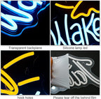WLHOPE Wake in Bake Neon Signs Yellow Blue LED Neon Signs for Wall Decor, USB Fried Eggs Neon Light Letter Bakeing Neon Sign for Bedroom Home Kitchen Cake Baking Shops Cafes Birthday Party