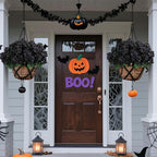 Hananona 6 Pcs Artificial Geranium Flowers for Outdoors Geranium Silk Flowers Outdoor UV Resistant Garden Plants Faux Black Flower for Home Kitchen Halloween Table Centerpieces Decor (6, Black)