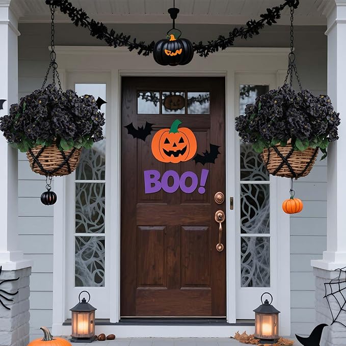 Hananona 6 Pcs Artificial Geranium Flowers for Outdoors Geranium Silk Flowers Outdoor UV Resistant Garden Plants Faux Black Flower for Home Kitchen Halloween Table Centerpieces Decor (6, Black)