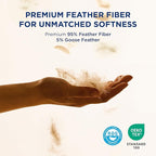 Bedsure Luxury Goose Feathers Down Pillow - 300 Thread Count Cotton Cover Gusseted Hotel Collection Bed Queen Pillow, Ultra-Soft High Elasticity Sorona Fiber Layer Pillows (2, Peyote, Queen)