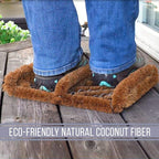 NINAMAR Natural Coir Boot Scraper Door Mat - 13 x 12 inch - 2 Pack