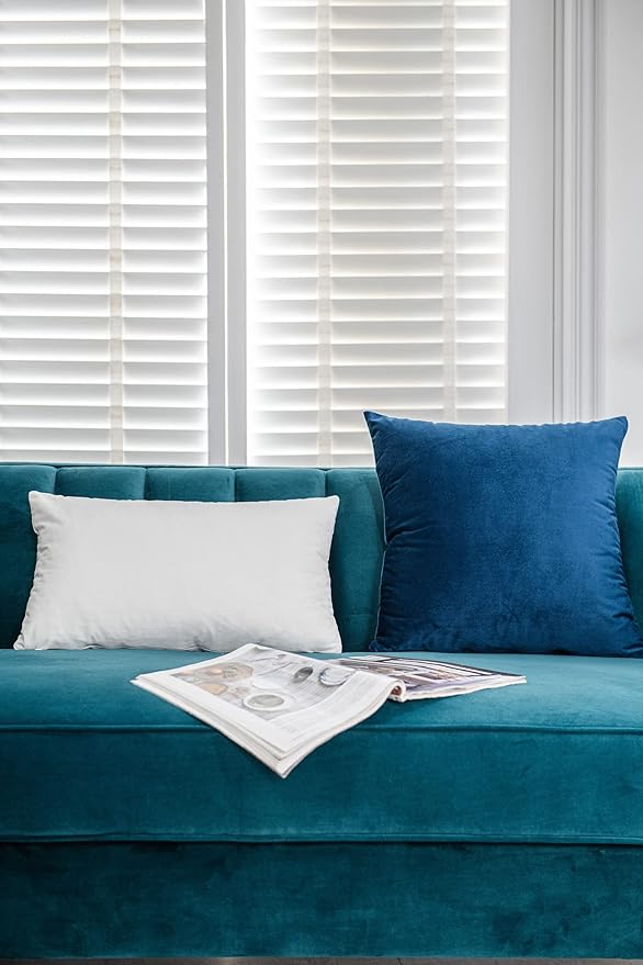 Midnight Blue Throw Pillow Covers 2 Pack 24 x 24 Inch Cozy Soft Velvet Square Decorative Pillow Cases, Lumbar Toss Pillow Shams, Euro Cushion Covers for Farmhouse, Couch, Sofa, Bed