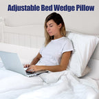 HOMBYS Wedge Pillow Headboard for Bed Gap,Foldable Bed Wedge Gap Filler Twin Size,Matterss Gap Filler,Multi Functional Bed Crack Pillow, Fill The Gap (0-7") Between Your Headboard and Mattress,White