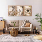 Aurlan Jesus Teaching Children Jesus on Path Framed Empty Tomb Bible Stories Wall Art(16"x24"), 3PCS Boho Christian Easter Scripture Gifts Canvas Artwork, Large Spiritual Religious Faith Decor Prints for Office Home