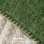 MIULEE Pack of 2 Christmas Pillow Covers 12x20 Inch Moss Green Farmhouse Decorative Throw Pillow Covers with Stitched Edge Soft Chenille Solid Dyed Couch Pillow Covers for Sofa Bed Living Room