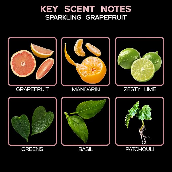 LOVSPA Reed Diffuser Set, Sparkling Grapefruit Scented Oil Diffuser with Sticks, Home Fragrance Accessories for Bathroom Shelf Decor, Aroma Diffusers for Home or Office Desk, USA Made