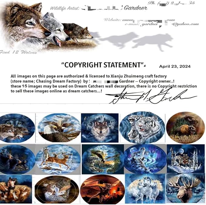 Remorelt Wolf Eagle Bear Dream Catcher Bedroom Wall Decor, Christmas Home Decoration, Room Accessory, White Moon Feather Decoration - Unique Home Craft Wall Pendant (DC12 6Inch Wolf Mountain)