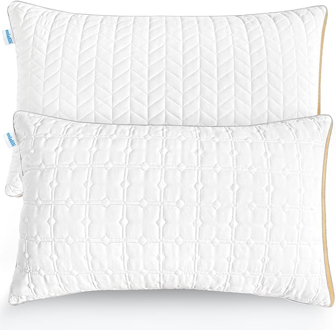 mislili King Size Pillows Set of 2, Hotel Quality Bed Pillows for Sleeping, Pillows King Size Set of 2 Support & Comfortable, Down Alternative King Pillows for Back, Stomach or Side Sleepers