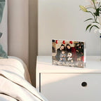 3.5x5 Acrylic Picture Frame 3 Pack, Clear Freestanding Double Sided Frameless Magnetic Photo Frames, Desktop Display Decor Gift