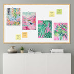 SIGNWIN Adhesive Canvas Poster Tropical and Floral Bright Botanical Preppy Room Decor Pink Decor Digital Art Modern Art Decorative Multicolor Scenic for Bedroom - 12"x16"x4
