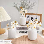 Modern White Small Ceramic Vase Set of 6 for Living Room Bedroom 4.13'' Minimalist Fresh Flower Vases for Home Decor Office Fireplace Centerpieces Nordic Style Gift for Fake Plant 6 Pack