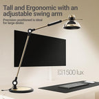 OTUS Desk Lamp Gesture Control with Adjustable Swing Arm, Brass Desk Lamps for Home Office, 12 Brightness, 3 Color Modes, Memory, Eye Care Tall Table Light