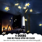 Bed Tent Bed Canopy Breathable 100% for Adult and Kids Light Reduction Sleeping Dream Tents Indoor Portable Big Space with String Light 4 Doors Twin Full Queen King Size