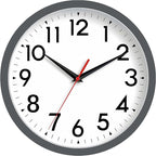 Wall Clock Small Analog 8 Inch Silent Non Ticking Battery Operated Modern Simple Decorative for Kitchen Office Bedroom Bathroom Living Room(Gray)