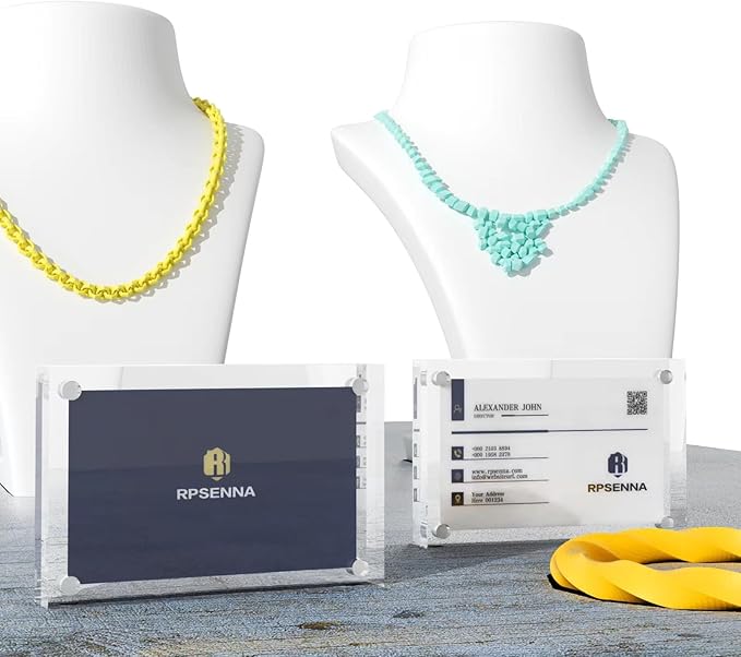 Mini Picture Frame 2.5x3.5 inch Acrylic Magnetic Photo Business Clear Card Frame 20mm Thick Double Sided Wallet Size Desktop Display Frames for Cards Photos Office Home Decor 20 PCS