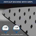 SALLOUS Office Chair Mat for Carpet, 48in x 36in Heavy Duty, Gaming Chair Mat with Grips, Rolling Desk Chair Floor Mat for Home Office (Black, Extended Lip)