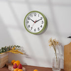 AKCISOT Wall Clock 8 Inch Silent Non-Ticking Modern Clocks Battery Operated - Analog Small Classic for Office, Home, Bathroom, Kitchen, Bedroom, School(Olive Green)