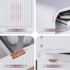 FURSUN 24" Fluted Nightstand with Charging Station, Wooden End Table with 2 Drawers Storage, Curved Profile Design, Modern Bedside Cabinet for Bedroom Living Room, White