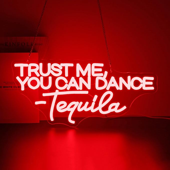 Neon Sign, Trust Me You Can Dance Neon Signs for Wall Decor Neon Red LED Signs Room Neon Light Up Signs Home Decor for Business Bedroom Club Party Bars Shop USB Operated