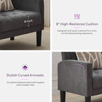 TYBOATLE Accent Chairs Set of 2, Mid Century Modern Upholstered Tufted Living Room Chair for Bedroom, Armchair for Waiting Room, Reading Chair for Office, Grey