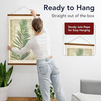 American Art Decor Leaf Wall Scroll Tapestry with Rope