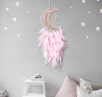 Moon Dreamcatcher Pink Crystal Tree Life Dream Catchers - Girls Children's Sweet Dreams Gift