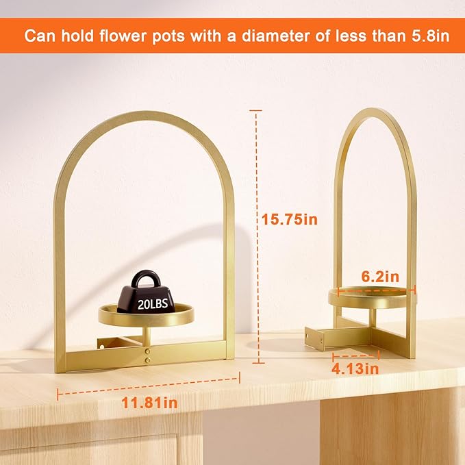 Wall Plant Holder, Wall Planter for Indoor Plants, Window Plant shelves for Multiple Plants Indoor Outdoor, Framed Plant Holder for Home Decor (2 Pack)